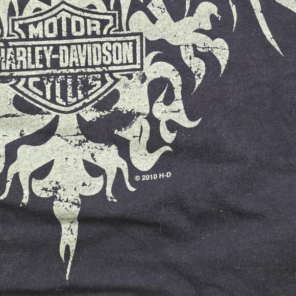 VTG Harley Davidson Motorcycle T Shirt Mens Medium Black Live To Ride Eagle CT - Picture 9 of 10
